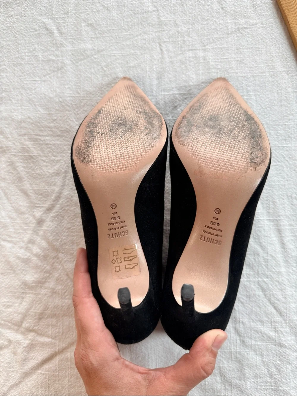 SCHUTZ Black Suede Stiletto Pump  - 6.5